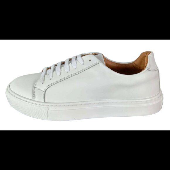 Men’s Italian Leather Sneaker Shoe – Bruce White main image 5